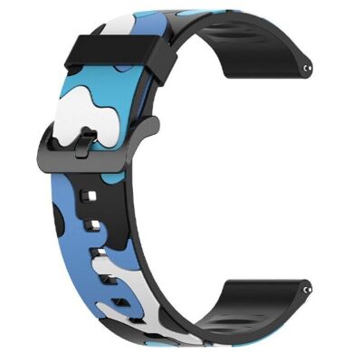 Ремешок Deexe Camo Style для часов с шириной крепления 22мм - Blue