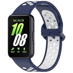 Ремешок Deexe Dot Color для Samsung Galaxy Fit 3 - Midnight Blue / White