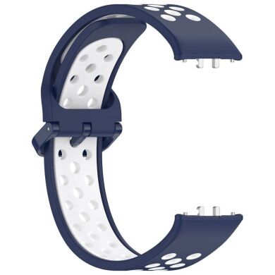 Ремешок Deexe Dot Color для Samsung Galaxy Fit 3 - Midnight Blue / White