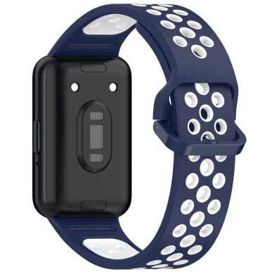 Ремешок Deexe Dot Color для Samsung Galaxy Fit 3 - Midnight Blue / White