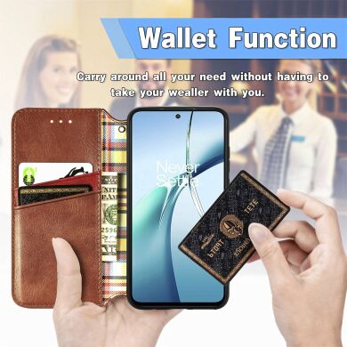 Чехол Deexe Rhombus Wallet для Samsung Galaxy A57 (A576) - Black