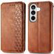 Чохол Deexe Rhombus Wallet для Samsung Galaxy S26 Plus - Brown