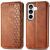 Чехол Deexe Rhombus Wallet для Samsung Galaxy S26 Plus - Brown
