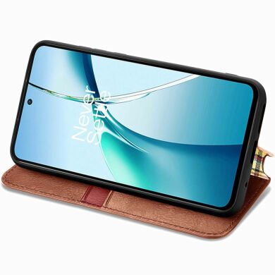 Чохол Deexe Rhombus Wallet для Samsung Galaxy S26 Plus - Brown