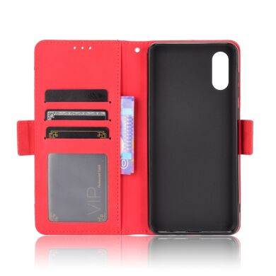Чехол Deexe Wallet Stand для Samsung Galaxy A02 (A022) - Red