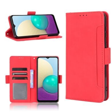 Чехол Deexe Wallet Stand для Samsung Galaxy A02 (A022) - Red