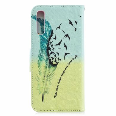 Чохол-книжка Deexe Color Wallet для Samsung Galaxy A70 (A705) - Feather Pattern