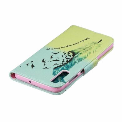 Чохол-книжка Deexe Color Wallet для Samsung Galaxy A70 (A705) - Feather Pattern