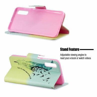 Чохол-книжка Deexe Color Wallet для Samsung Galaxy A70 (A705) - Feather Pattern