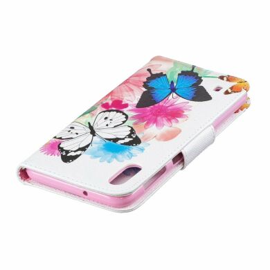 Чехол-книжка Deexe Color Wallet для Samsung Galaxy M10 (M105) - Butterflies and Flowers
