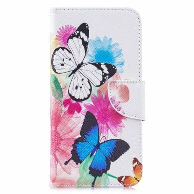 Чехол-книжка Deexe Color Wallet для Samsung Galaxy M10 (M105) - Butterflies and Flowers