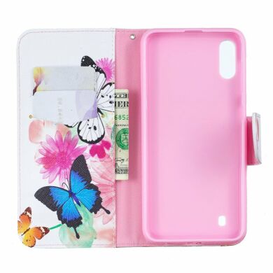 Чехол-книжка Deexe Color Wallet для Samsung Galaxy M10 (M105) - Butterflies and Flowers