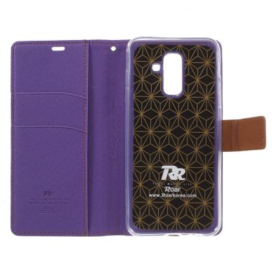Чохол-книжка ROAR KOREA Cloth Texture для Samsung Galaxy A6+ 2018 (A605), Purple