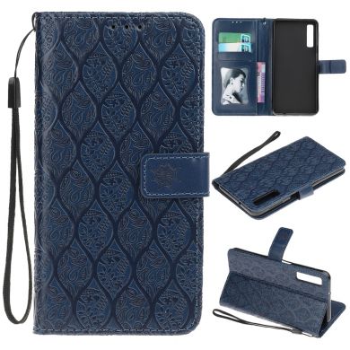 Чехол UniCase Leaf Wallet для Samsung Galaxy A7 2018 (A750) - Dark Blue