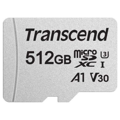 Карта памяти Transcend microSDXC 300S 512GB UHS-I U3 + адаптер