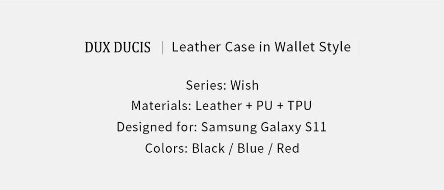 Шкіряний чохол DUX DUCIS Wish Series для Samsung Galaxy S20 Plus (G985) - Dark Blue