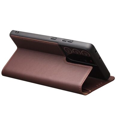 Шкіряний чохол QIALINO Wallet Case для Samsung Galaxy S21 Ultra (G998) - Brown