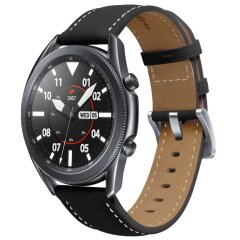 Кожаный ремешок Deexe Genuine Leather для часов с шириной крепления 22мм - Black