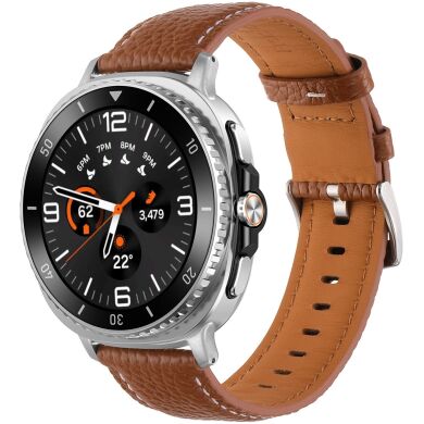 Кожаный ремешок Deexe Classic для Samsung Galaxy Watch 8 (40/44mm) / 8 Classic - Brown