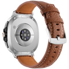 Кожаный ремешок Deexe Classic для Samsung Galaxy Watch 8 (40/44mm) / 8 Classic - Brown
