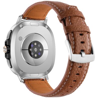 Кожаный ремешок Deexe Classic для Samsung Galaxy Watch 8 (40/44mm) / 8 Classic - Brown