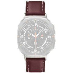 Кожаный ремешок Deexe Genuine Leather для Samsung Galaxy Watch Ultra (47mm) / Ultra (2025) - Dark Brown