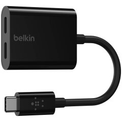 Переходник Belkin RockStar Type-C to 2Type-C (60W, 0,12m) F7U081btBLK - Black