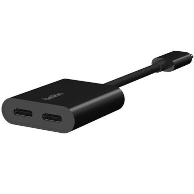Перехідник Belkin RockStar Type-C to 2Type-C (60W, 0,12m) F7U081btBLK - Black