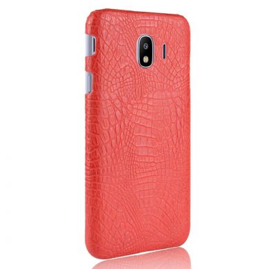 Пластиковый чехол Deexe Croco Style для Samsung Galaxy J4 2018 (J400) - Red