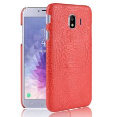 Пластиковый чехол Deexe Croco Style для Samsung Galaxy J4 2018 (J400) - Red