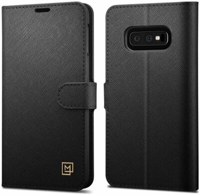 Пластиковый чехол Spigen (SGP) La Manon Wallet Saffiano для Samsung Galaxy S10e (G970) - Black