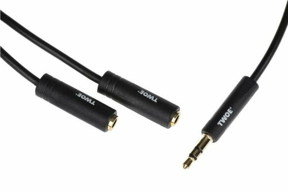 Разветвитель для наушников 2E Adapter 3.5 mm jack - Black
