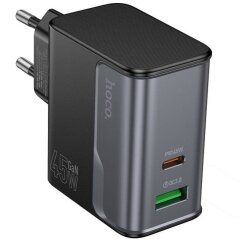 Сетевое зарядное устройство Hoco CS74A PD45W + QC3.0 - Black
