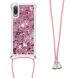 Силиконовая накладка Deexe Liquid Glitter with Strap для Samsung Galaxy A02 (A022) - Rose Gold Hearts. Фото 2 из 6