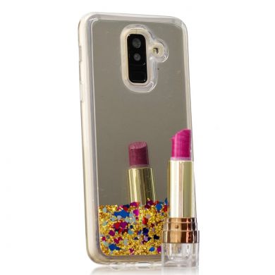 Силиконовая (TPU) накладка Deexe Fashion Glitter для Samsung Galaxy A6+ 2018 (A605) - Gold