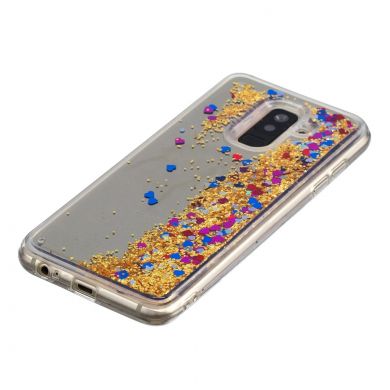 Силиконовая (TPU) накладка Deexe Fashion Glitter для Samsung Galaxy A6+ 2018 (A605) - Gold