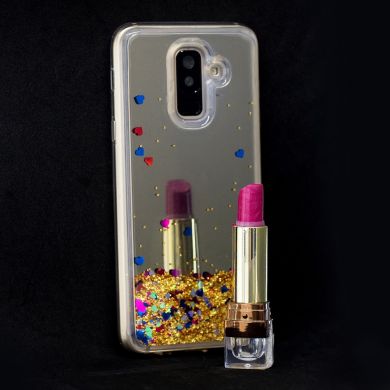 Силиконовая (TPU) накладка Deexe Fashion Glitter для Samsung Galaxy A6+ 2018 (A605) - Gold
