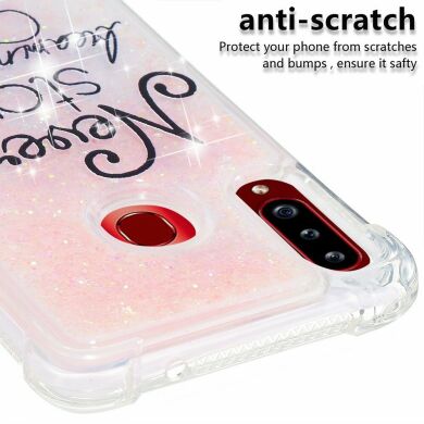 Силіконовий (TPU) чохол Deexe Fashion Glitter для Samsung Galaxy A20s (A207) - Never Stop Dreaming