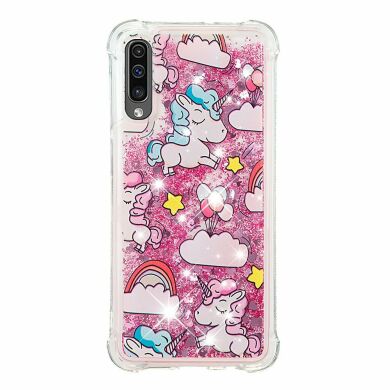 Силіконовий (TPU) чохол Deexe Fashion Glitter для Samsung Galaxy A50 (A505) / A30s (A307) / A50s (A507), Unicorn and Cloud