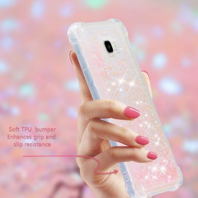 Силіконовий (TPU) чохол Deexe Liquid Glitter для Samsung Galaxy J4+ (J415), Pink