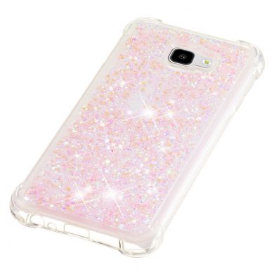 Силиконовый (TPU) чехол Deexe Liquid Glitter для Samsung Galaxy J4+ (J415) - Pink