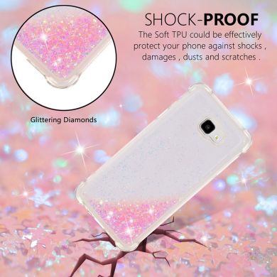 Силіконовий (TPU) чохол Deexe Liquid Glitter для Samsung Galaxy J4+ (J415), Pink
