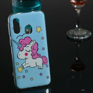 Силіконовий (TPU) чохол Deexe LumiCase для Samsung Galaxy A40 (А405), Unicorn