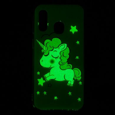 Силіконовий (TPU) чохол Deexe LumiCase для Samsung Galaxy A40 (А405), Unicorn
