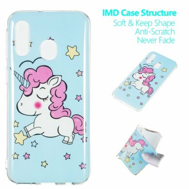 Силіконовий (TPU) чохол Deexe LumiCase для Samsung Galaxy A40 (А405), Unicorn