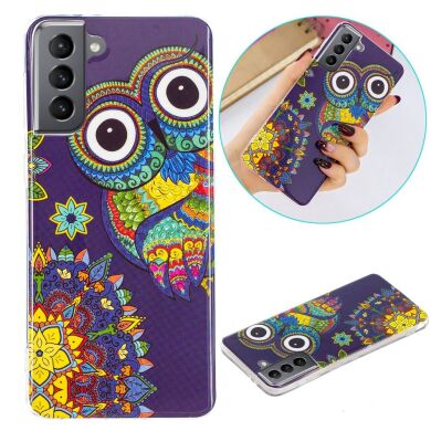 Силиконовый (TPU) чехол Deexe LumiCase для Samsung Galaxy S21 FE (G990) - Owl