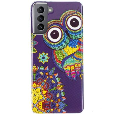 Силиконовый (TPU) чехол Deexe LumiCase для Samsung Galaxy S21 FE (G990) - Owl