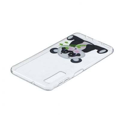 Силиконовый (TPU) чехол Deexe Pretty Glossy для Samsung Galaxy A7 2018 (A750) - Panda Holding Bamboo