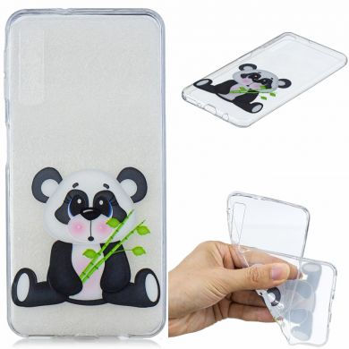 Силиконовый (TPU) чехол Deexe Pretty Glossy для Samsung Galaxy A7 2018 (A750) - Panda Holding Bamboo