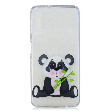 Силиконовый (TPU) чехол Deexe Pretty Glossy для Samsung Galaxy A7 2018 (A750) - Panda Holding Bamboo